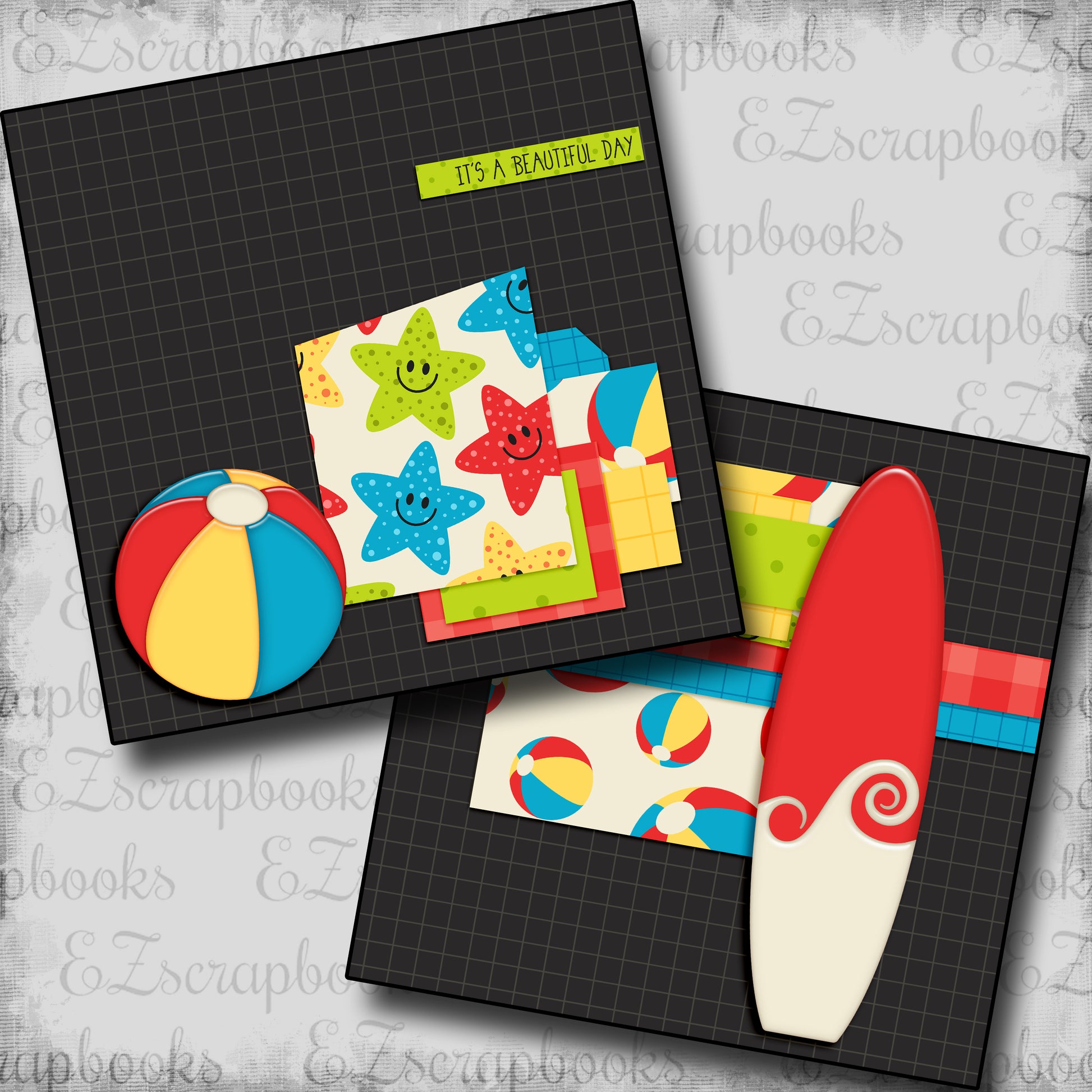 It's a Beautiful Day NPM - 5585 - EZscrapbooks Scrapbook Layouts Beach - Tropical, Swimming - Pool