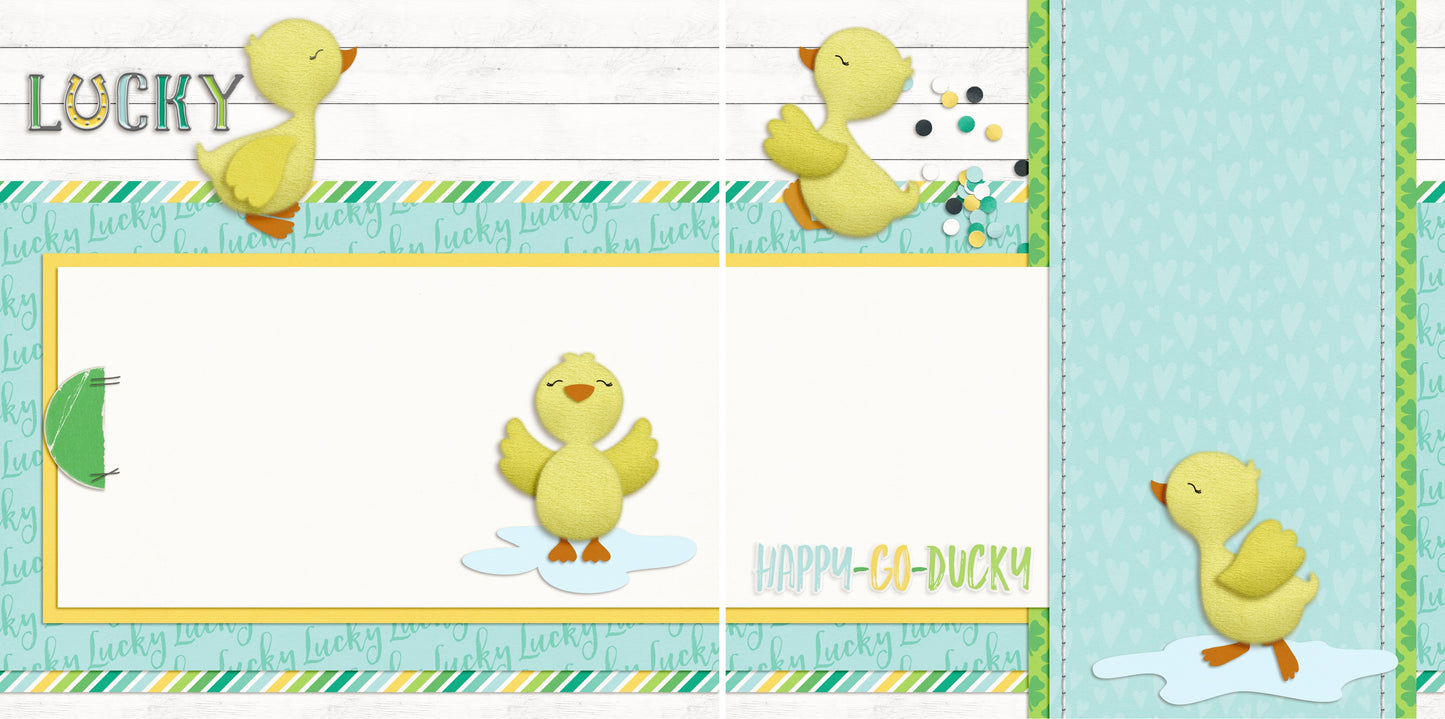 Happy Go Ducky NPM - 4737 - EZscrapbooks Scrapbook Layouts Baby, St Patrick's Day, Swimming - Pool