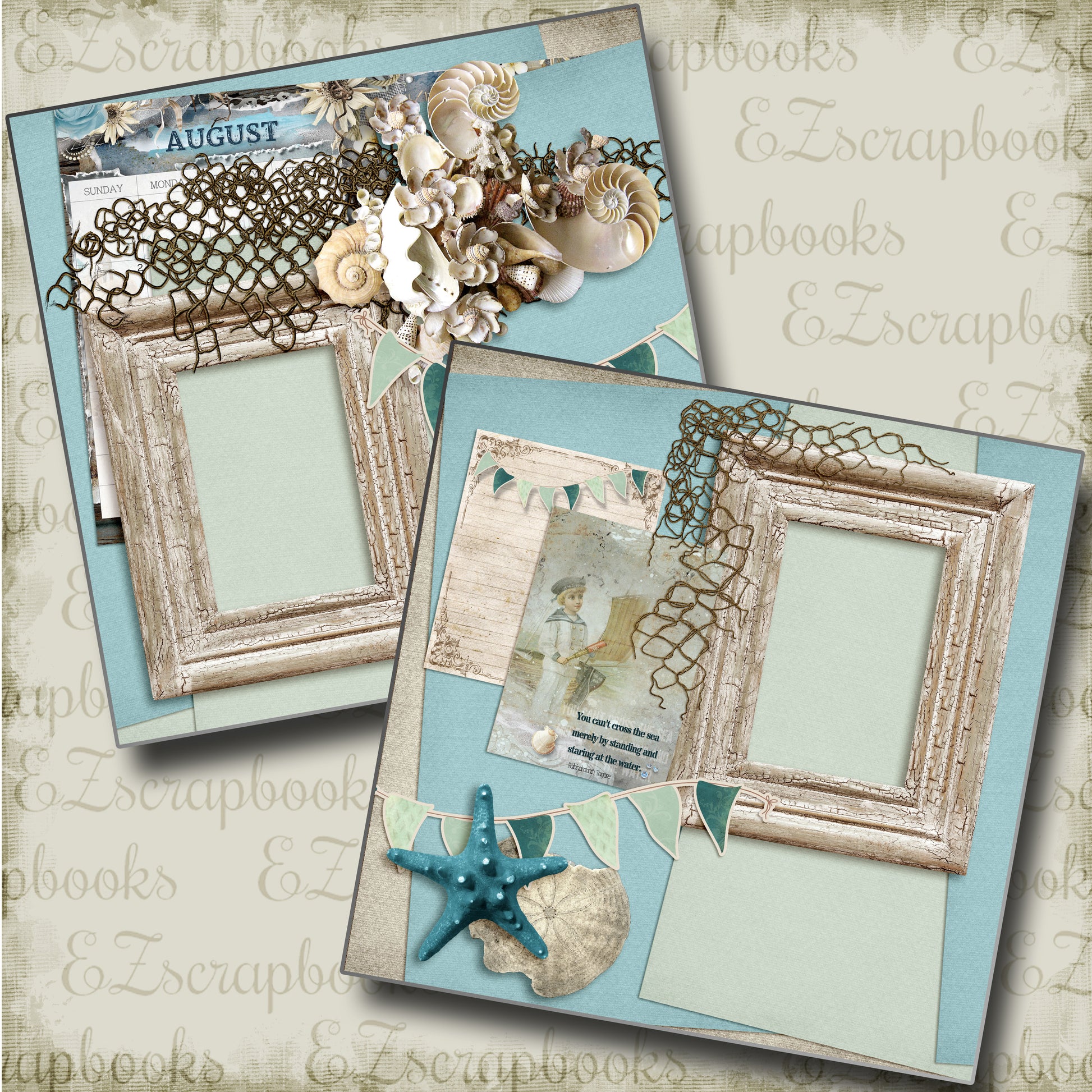 August - 4836 - EZscrapbooks Scrapbook Layouts Months of the Year