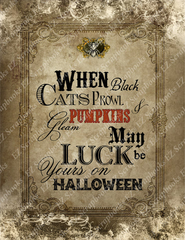 Halloween Quote Poster 3- 9065 - EZscrapbooks Scrapbook Layouts Halloween