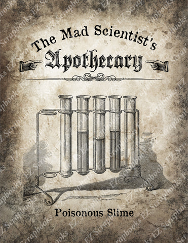 Mad Scientist Apothecary Poster 2 - 9067 - EZscrapbooks Scrapbook Layouts Halloween