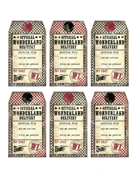 Wonderland Delivery Tags - 9228 - EZscrapbooks Scrapbook Layouts tags, Wonderland
