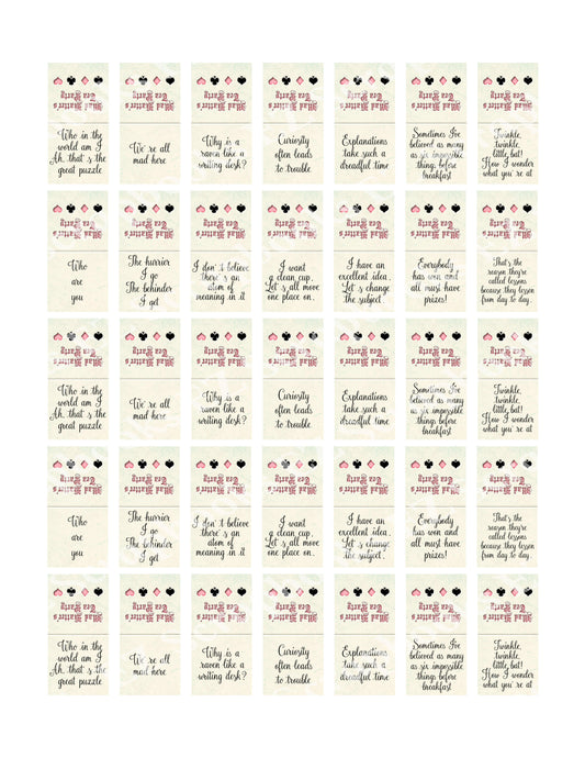 Alice Quotes Tea Envelopes Colored 2 - 9245 - EZscrapbooks Scrapbook Layouts Tea Envelopes, Wonderland