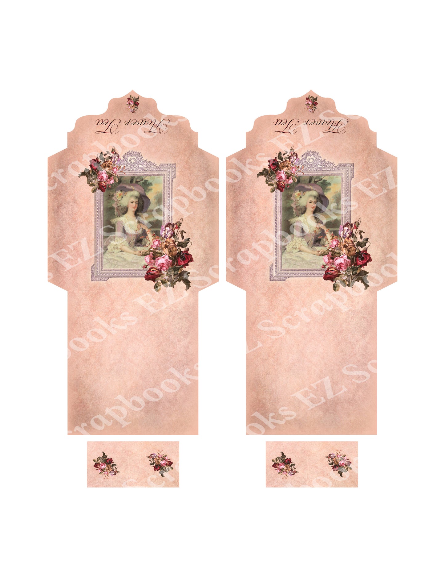 Marie Antoinette Tea Bag Envelopes - 9288 - EZscrapbooks Scrapbook Layouts 