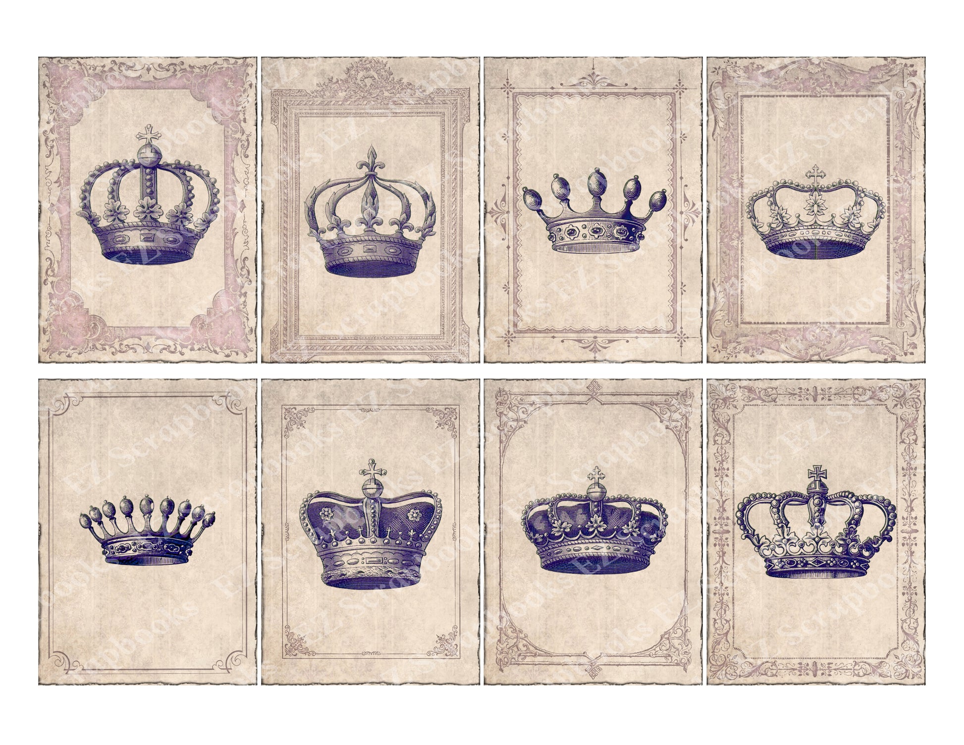 Crowns ATC - 9289 - EZscrapbooks Scrapbook Layouts Cards