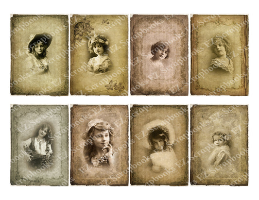 Vintage Kids ATC - 9311 - EZscrapbooks Scrapbook Layouts Cards