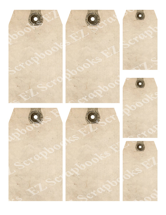 Vintage Love Tags Blank - 9312 - EZscrapbooks Scrapbook Layouts 