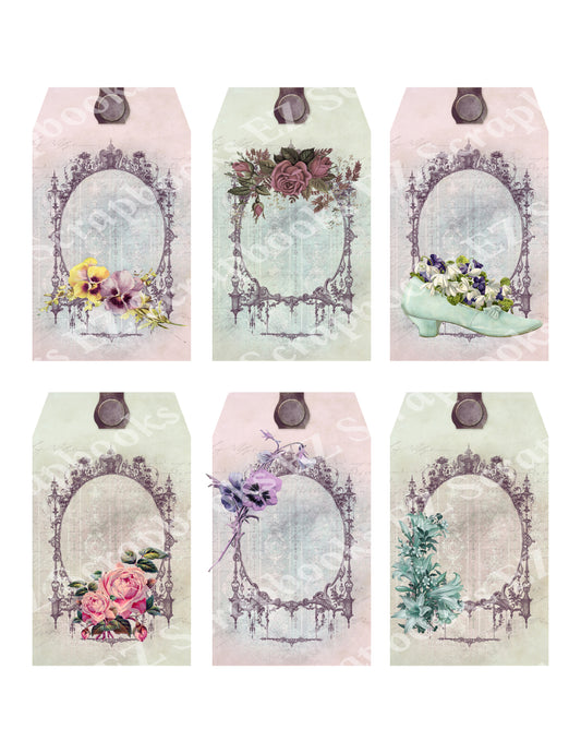 Flower Tags - 9317 - EZscrapbooks Scrapbook Layouts Flowers