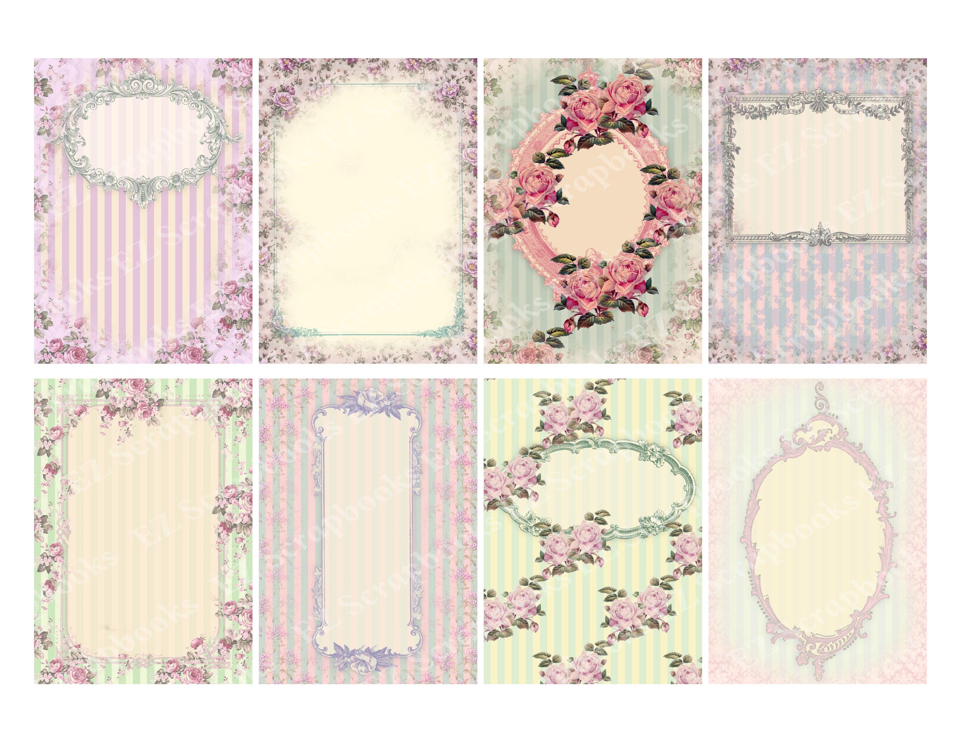 Flowers ATC - 9330 - EZscrapbooks Scrapbook Layouts Cards, Flowers