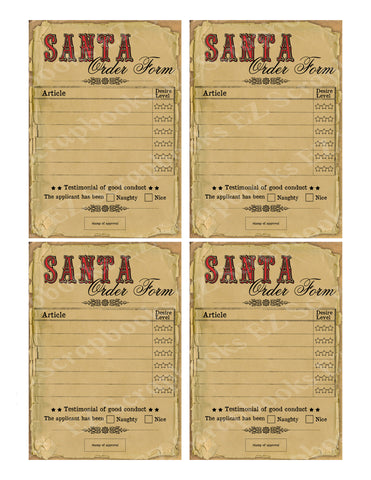 Santa Order Form Cards - 9357 - EZscrapbooks Scrapbook Layouts Cards, Christmas
