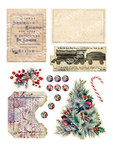 Vintage Christmas Embellishments 3 - 9380 - EZscrapbooks Scrapbook Layouts Christmas