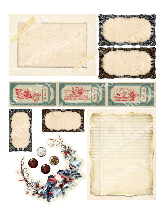 Vintage Christmas Embellishments 4 - 9381 - EZscrapbooks Scrapbook Layouts Christmas