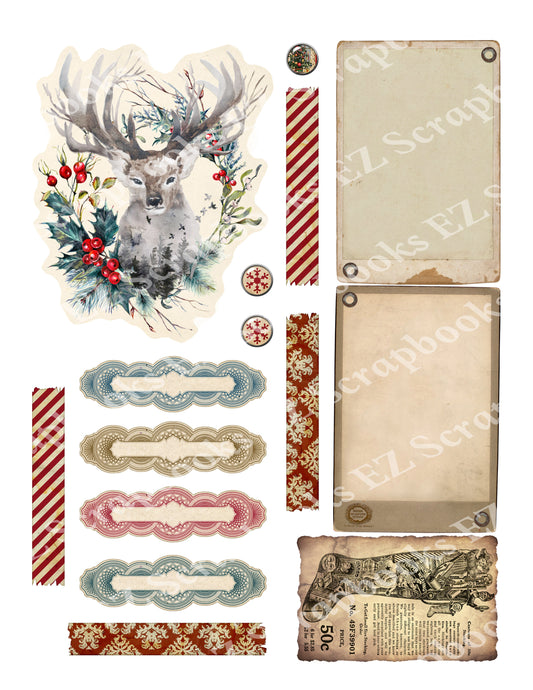 Vintage Christmas Embellishments 5 - 9382 - EZscrapbooks Scrapbook Layouts Christmas