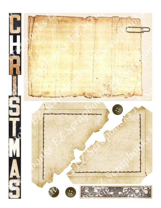 Vintage Christmas Embellishments 8 - 9385 - EZscrapbooks Scrapbook Layouts Christmas
