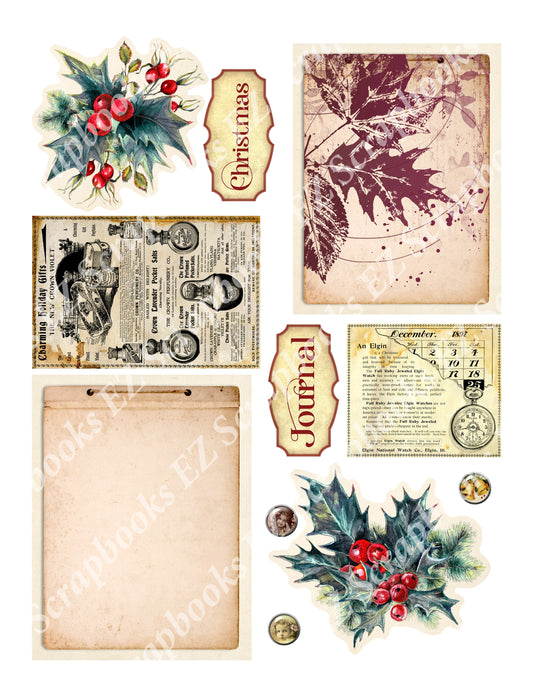 Vintage Christmas Embellishments 9 - 9386 - EZscrapbooks Scrapbook Layouts Christmas
