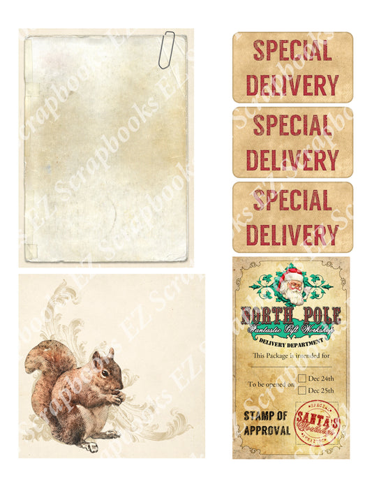 Vintage Christmas Embellishments 11 - 9388 - EZscrapbooks Scrapbook Layouts Christmas