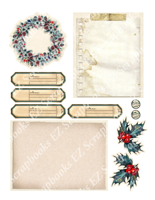 Vintage Christmas Embellishments 12 - 9389 - EZscrapbooks Scrapbook Layouts Christmas