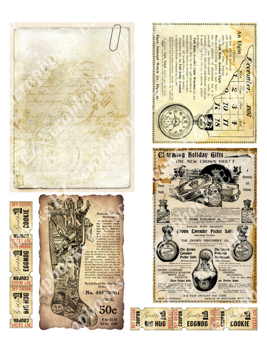 Vintage Christmas Embellishments 13 - 9390 - EZscrapbooks Scrapbook Layouts Christmas