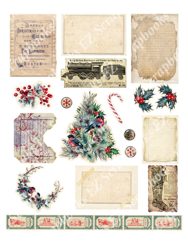 Vintage Christmas Embellishments 17 - 9394 - EZscrapbooks Scrapbook Layouts Christmas