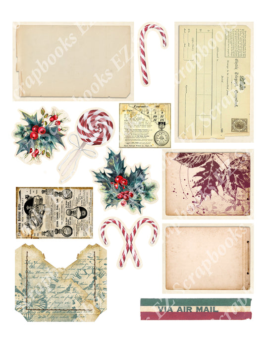 Vintage Christmas Embellishments 19 - 9396 - EZscrapbooks Scrapbook Layouts Christmas