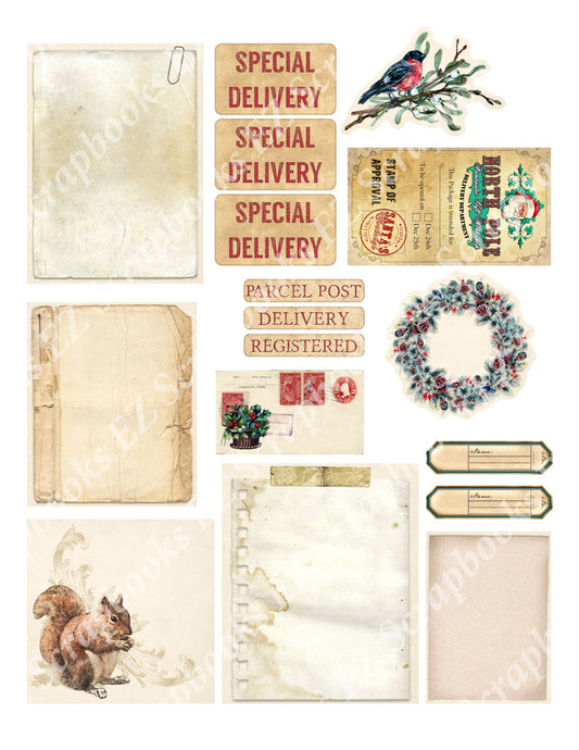 Vintage Christmas Embellishments 20 - 9397 - EZscrapbooks Scrapbook Layouts Christmas