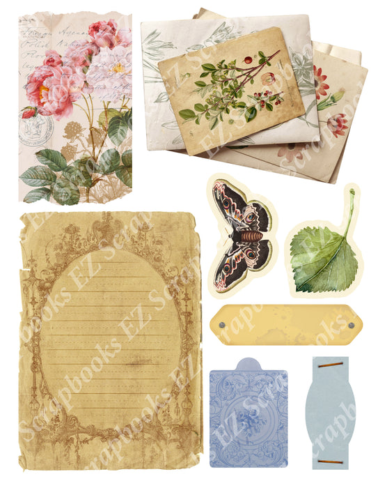 Botanical Compendium Embellishments 5 - 9418 - EZscrapbooks Scrapbook Layouts Botanical