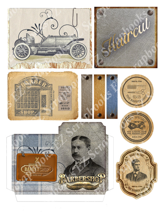 The Barber Embellishments 1 - 9419 - EZscrapbooks Scrapbook Layouts 