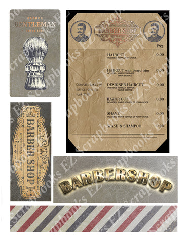 The Barber Embellishments 3 - 9421 - EZscrapbooks Scrapbook Layouts 