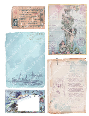 Mermaids Embellishments 4 - 9443 - EZscrapbooks Scrapbook Layouts Beach - Tropical, Mythical, Nautical
