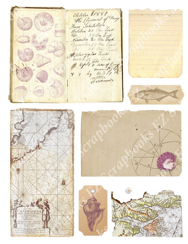 Nautical Embellishments 3 - 9448 - EZscrapbooks Scrapbook Layouts Nautical
