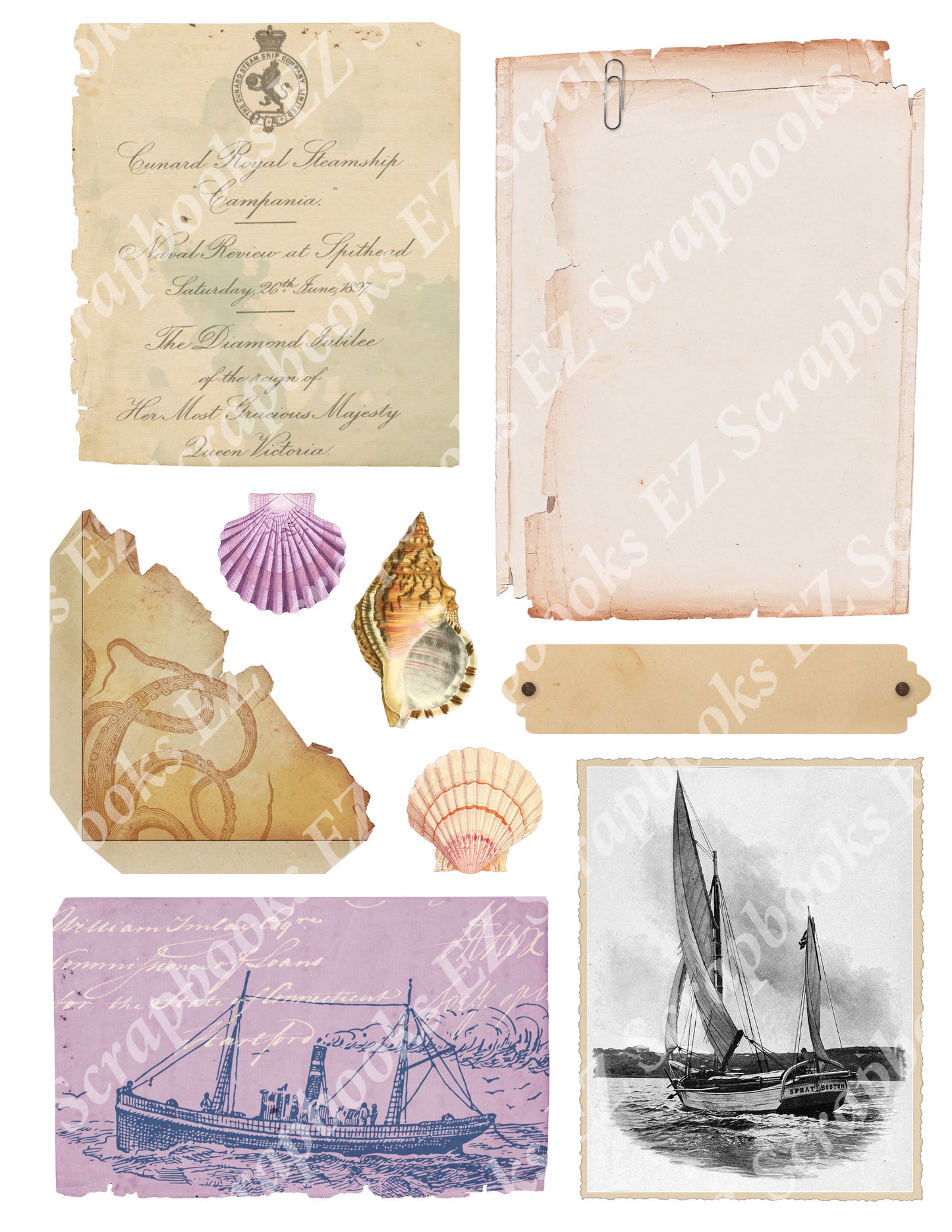 Nautical Embellishments 5 - 9450 - EZscrapbooks Scrapbook Layouts Nautical