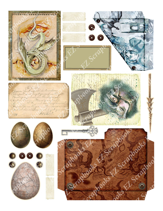 Dazzling Dragons Embellishments 1 - 9470 - EZscrapbooks Scrapbook Layouts Mythical