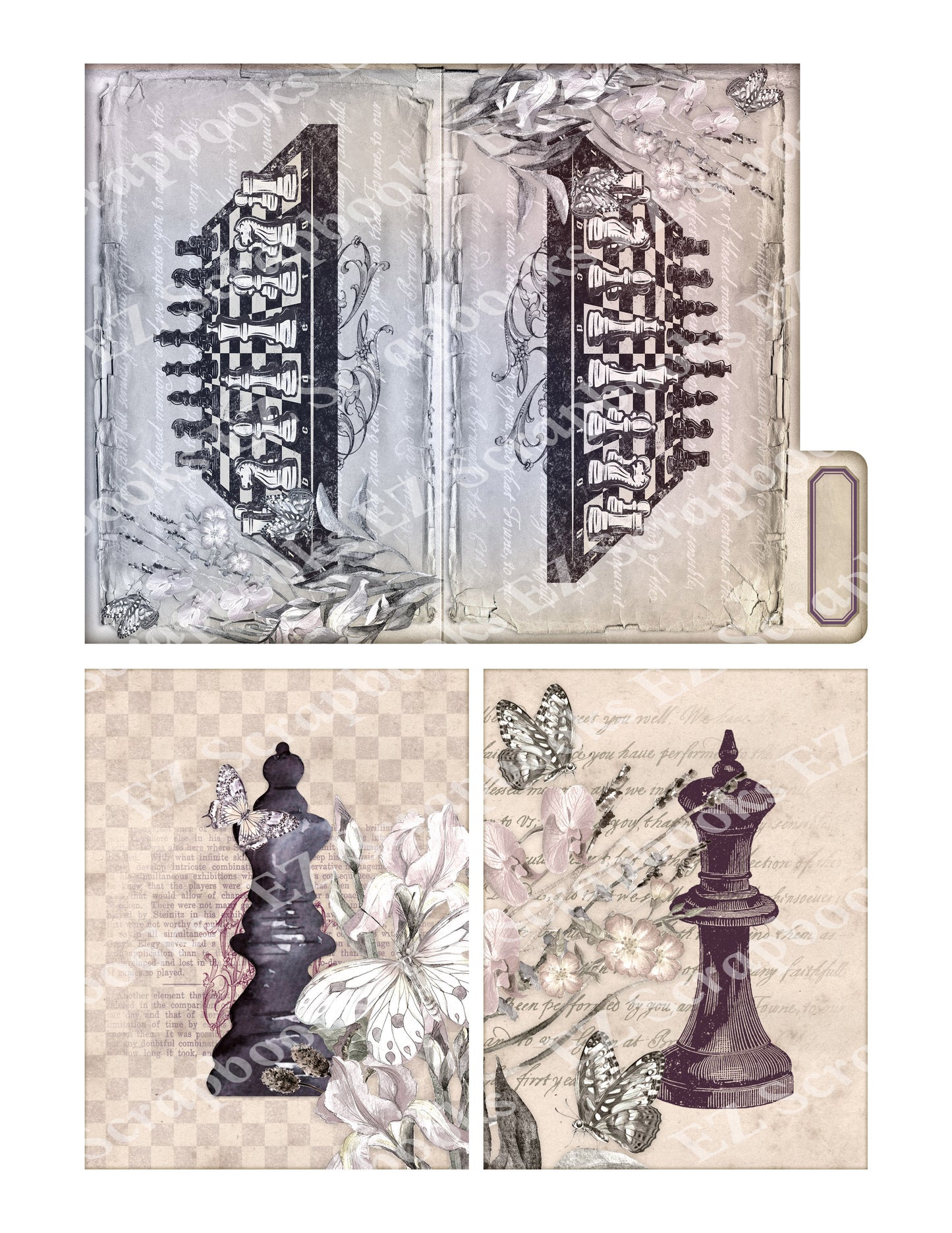 Queens Chess Embellishments 4 - 9497 - EZscrapbooks Scrapbook Layouts 
