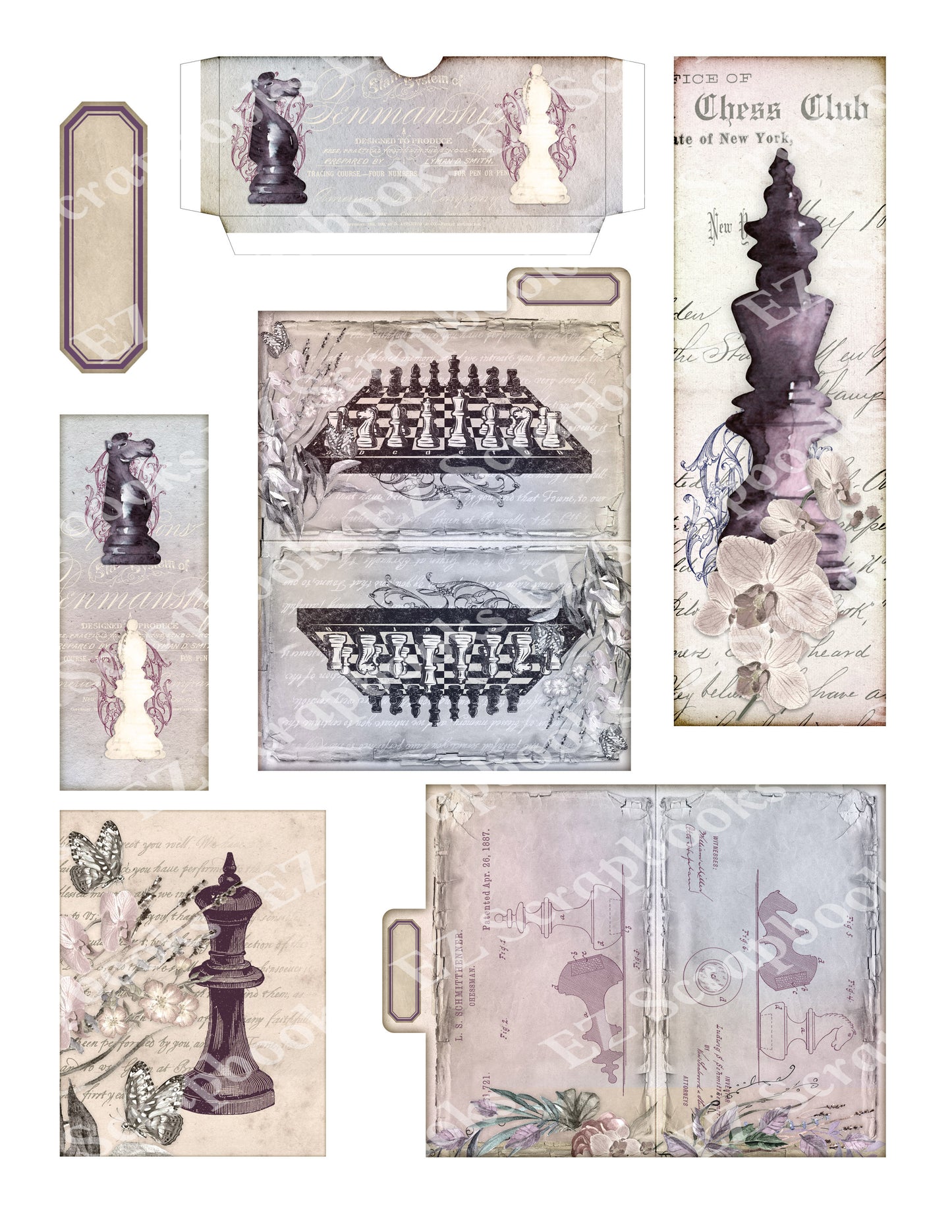 Queens Chess Embellishments 6 - 9499 - EZscrapbooks Scrapbook Layouts 