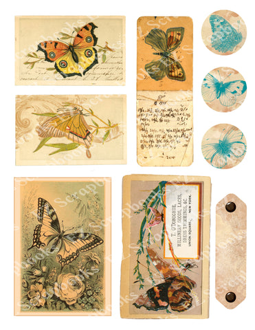 Vintage Butterflies Embellishments 1 - 9513 - EZscrapbooks Scrapbook Layouts 