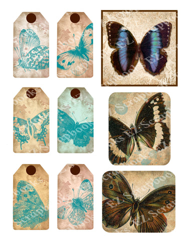 Vintage Butterflies Embellishments 2 - 9514 - EZscrapbooks Scrapbook Layouts 