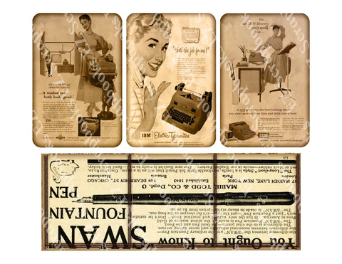 Vintage Office Embellishments 2 - 9518 - EZscrapbooks Scrapbook Layouts Pockets