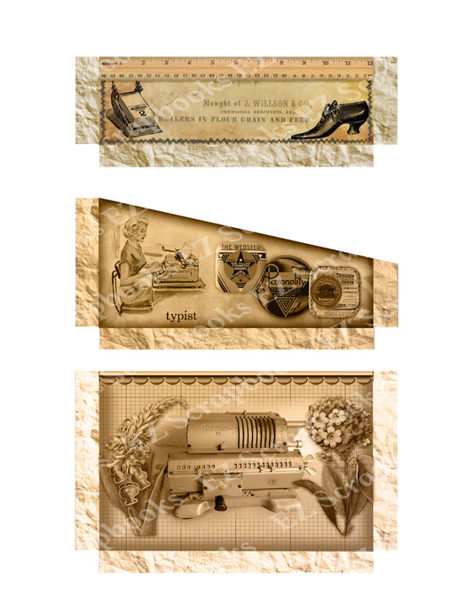 Vintage Office Embellishments 3 - 9519 - EZscrapbooks Scrapbook Layouts Pockets