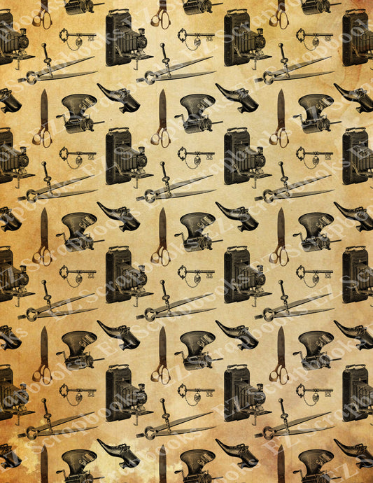 Vintage Office Embellishments 4 - 9520 - EZscrapbooks Scrapbook Layouts 