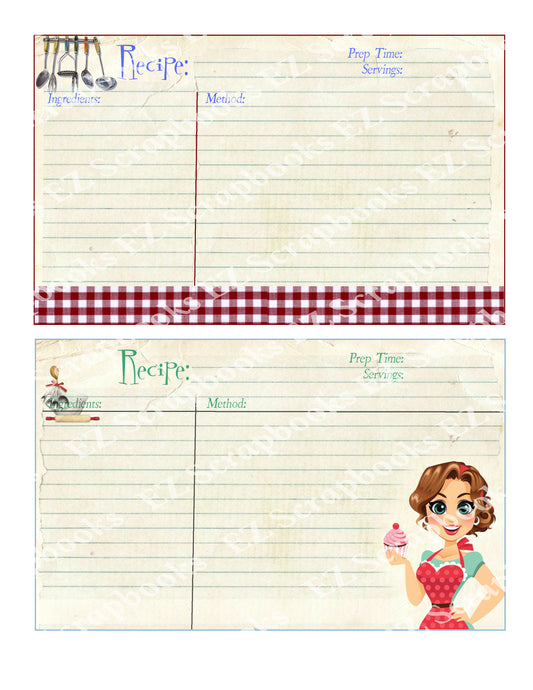 Vintage Recipes Embellishments 2 - 9522 - EZscrapbooks Scrapbook Layouts Baking, Cooking