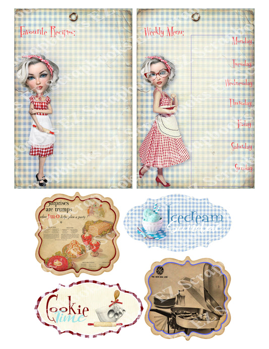 Vintage Recipes Embellishments 3 - 9523 - EZscrapbooks Scrapbook Layouts Baking, Cooking