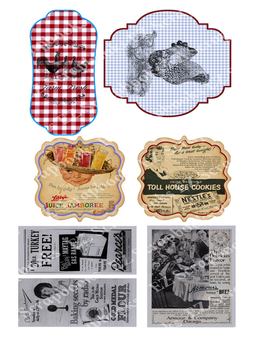 Vintage Recipes Embellishments 4 - 9524 - EZscrapbooks Scrapbook Layouts Baking, Cooking