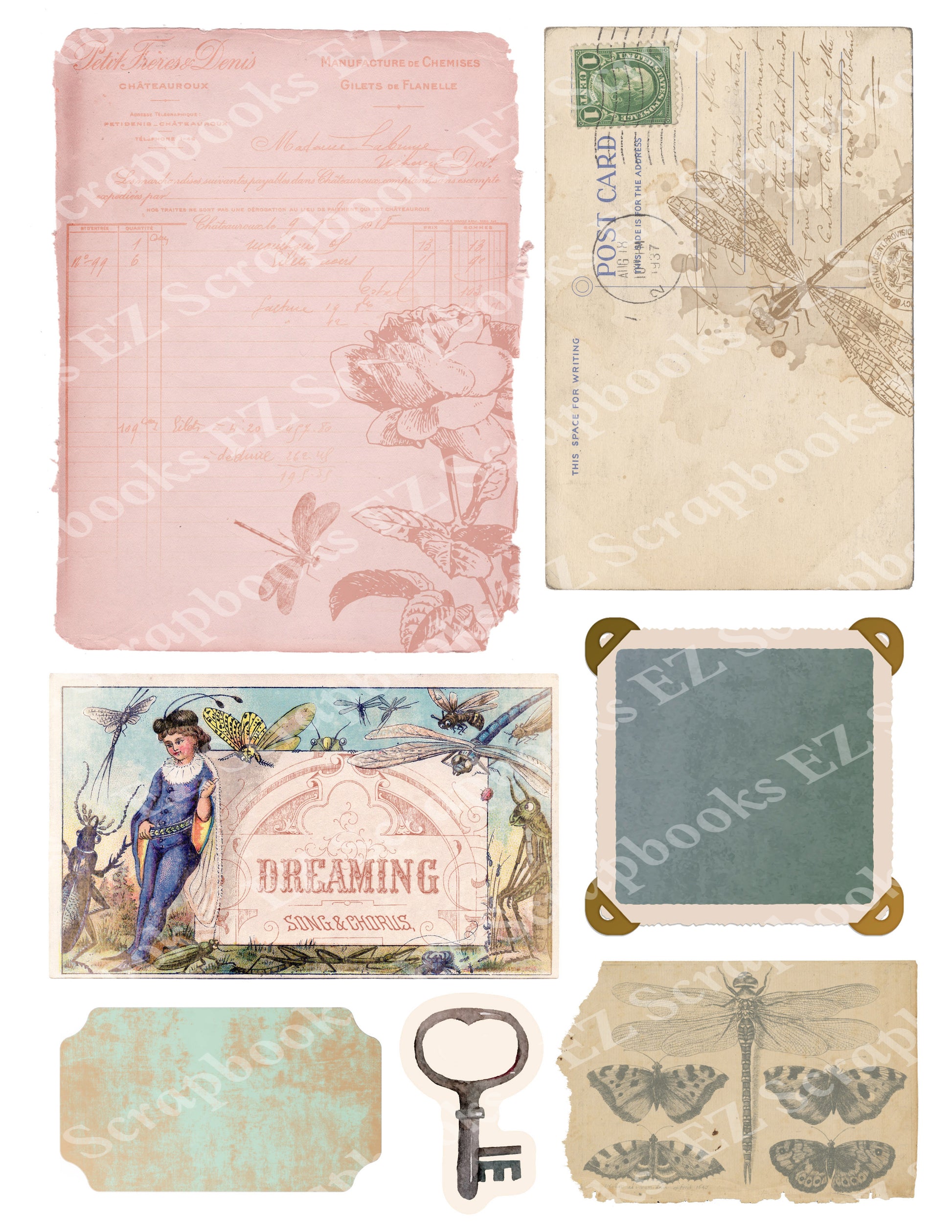 Dragonfly Embellishments 3 - 9537 - EZscrapbooks Scrapbook Layouts