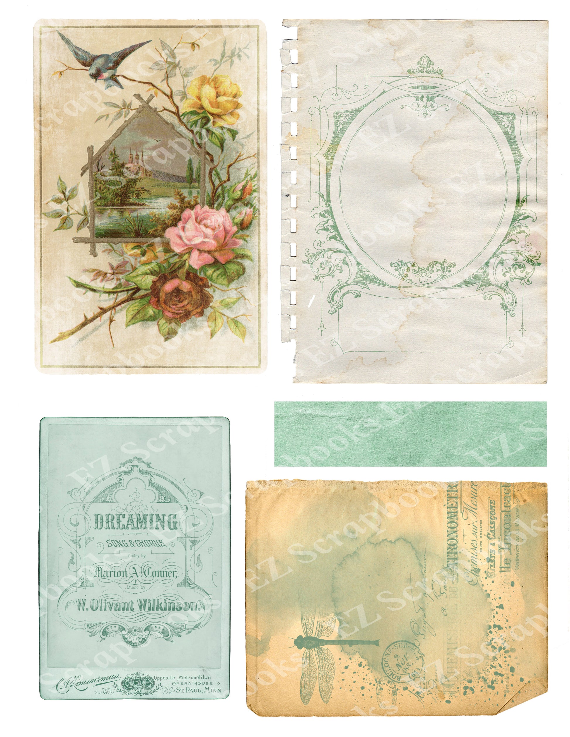 Dragonfly Embellishments 4 - 9538 - EZscrapbooks Scrapbook Layouts