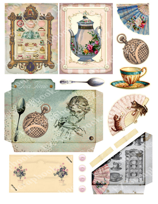 High Tea 1 - 9544 - EZscrapbooks Scrapbook Layouts Cards, Pockets