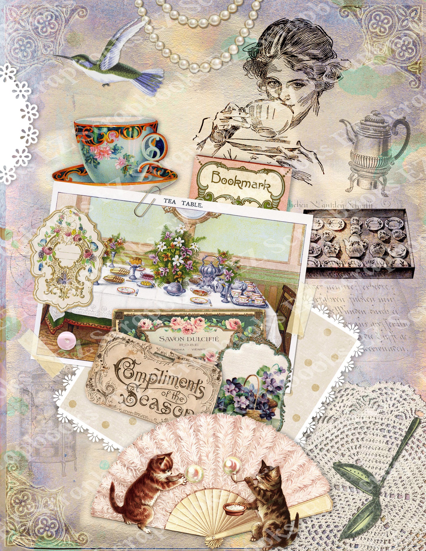 High Tea 4 Paper - 9547 - EZscrapbooks Scrapbook Layouts 