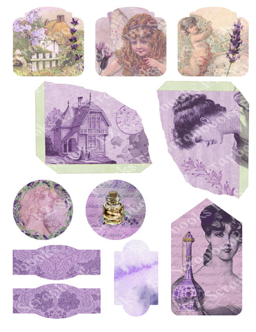 Lovely Lavender Embellishments 3 - 9551 - EZscrapbooks Scrapbook Layouts Botanical