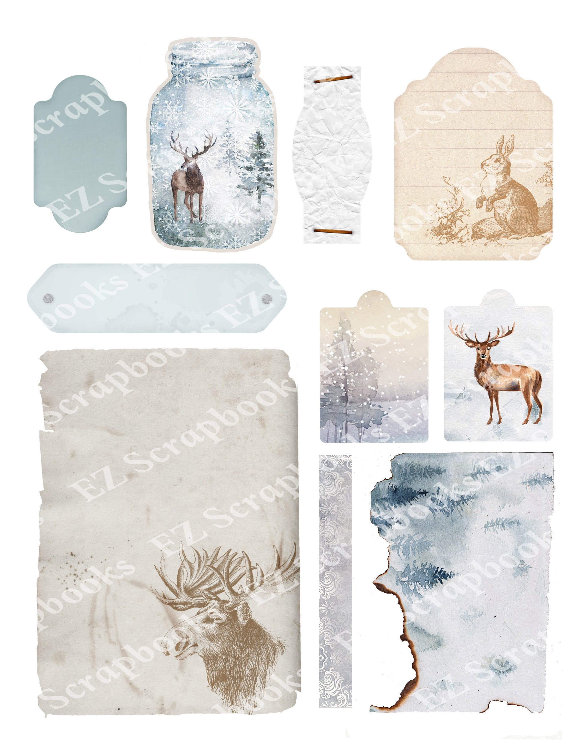 Winter Wonderland 2 - 9560 - EZscrapbooks Scrapbook Layouts Winter