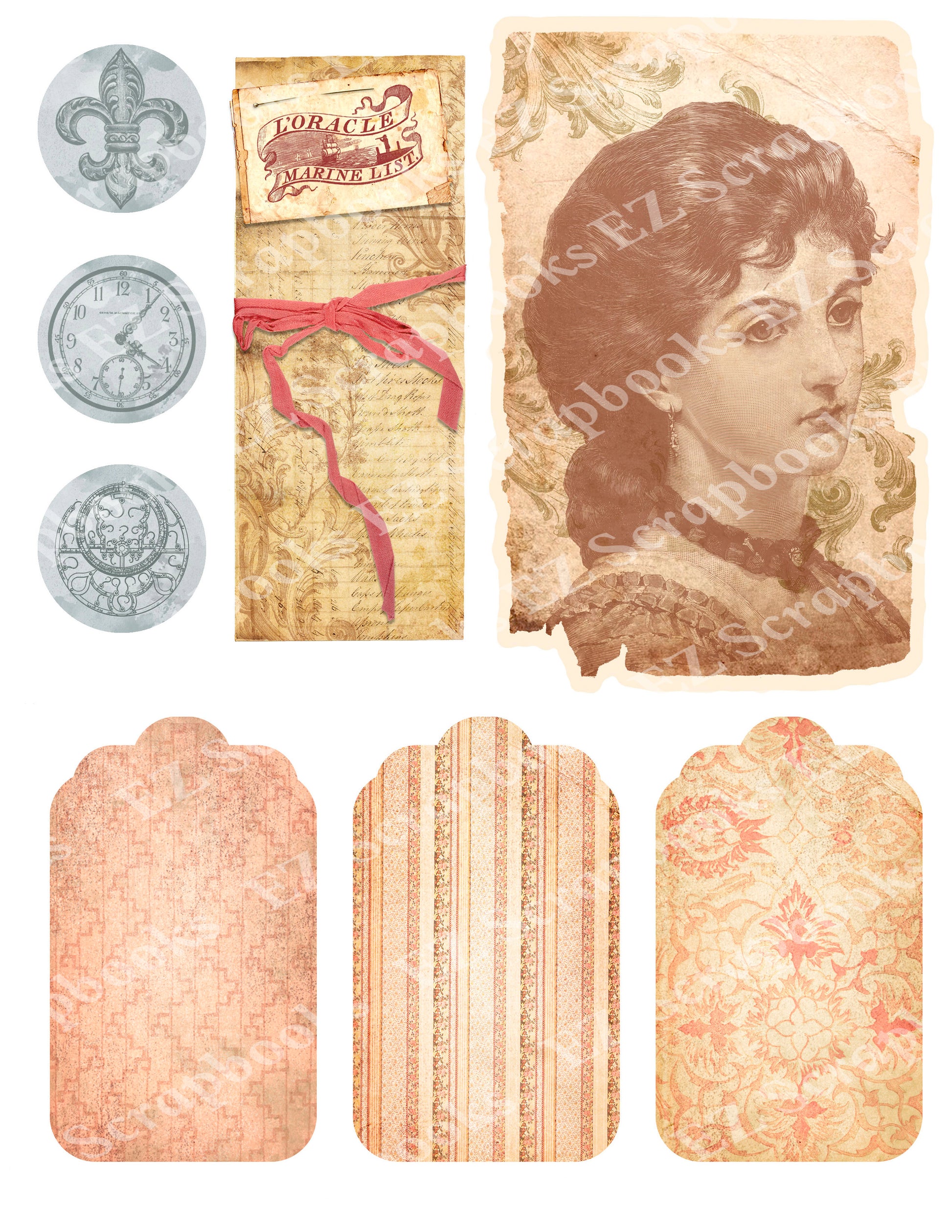 Exquisite Ephemera Embellishments 1 - 9580 - EZscrapbooks Scrapbook Layouts
