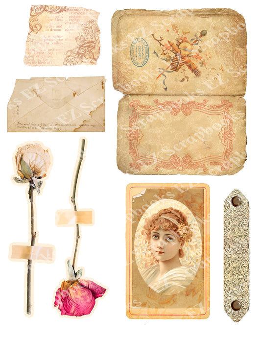 Exquisite Ephemera Embellishments 2 - 9581 - EZscrapbooks Scrapbook Layouts 